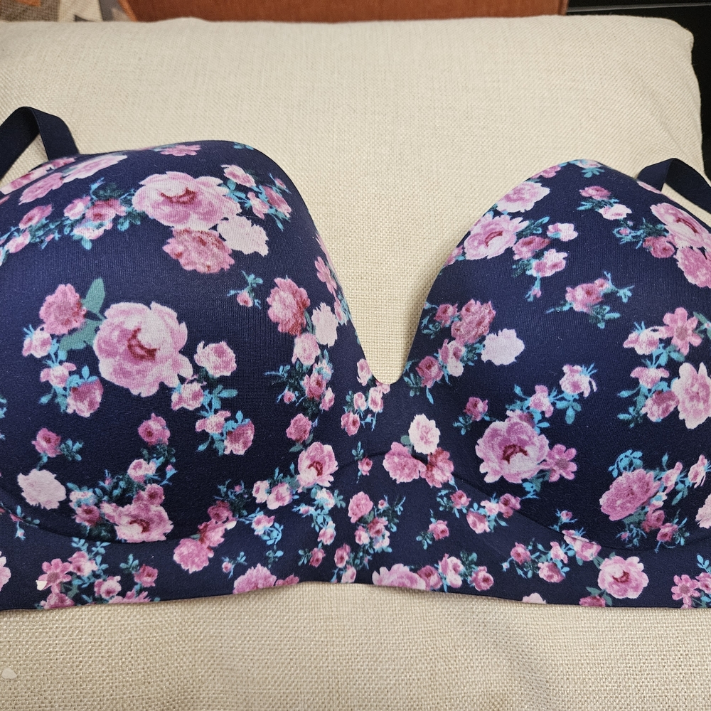 Victoria's Secret Navy and Pink Floral Bra